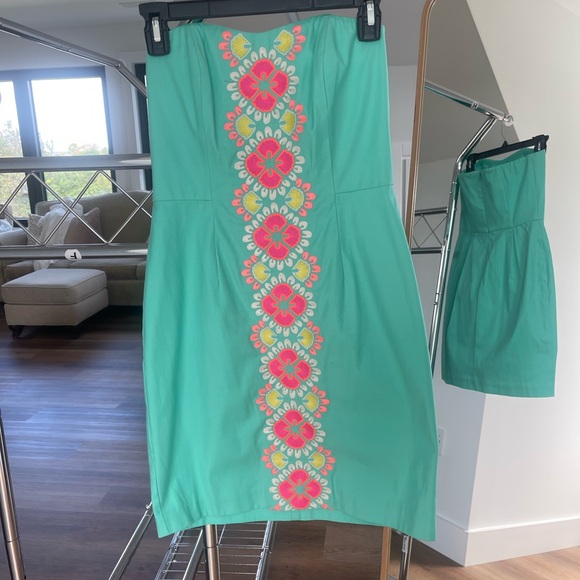 Vineyard Vines Caribbean Floral Dress in Aqua - Picture 4 of 6